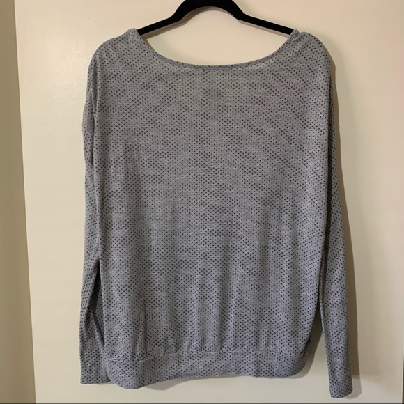 Volcom Long Sleeve Gray Top with Black Polka Dots - Picture 8 of 8